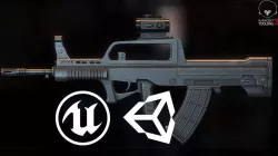 QBZ 95 and Red Dot  Low-poly  3D model