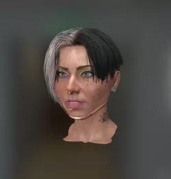 Realistic face  Low-poly  3D model