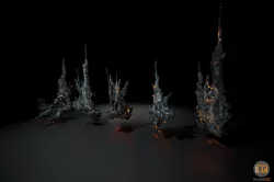 Spiky Lava Rocks set 1 Low-poly  3D model