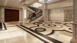 Stair case Interior design with living room 3D model
