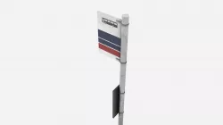 Street Assets - Bus Stop Sign  Low-poly  3D model