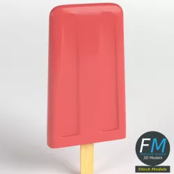Stylized ice lolly 3D model