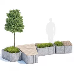 Timber seats and benches 3D model