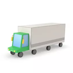Truck lorry vehicle low poly simple cartoon Low-poly  3D model