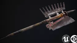 Two-handed axe Low-poly  3D model
