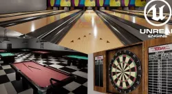 UE4 - Bowling Pool and Darts - Pub Games Pack Low-poly  3D model