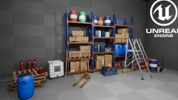 UE4 - Modular Warehouse Props Pack Low-poly  3D model