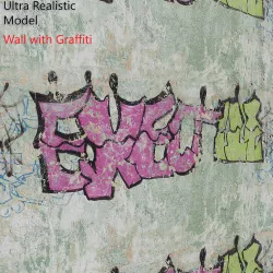 Ultra realistic Wall with Graffiti Scan 3D model