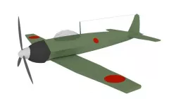 War Plane WW2 Japan Zero Low-poly  3D model