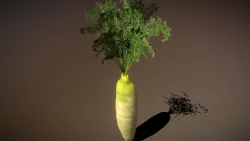 White Carrot Low-poly  3D model