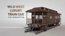 Wild West Luxury Train Car 3D model