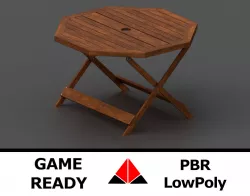 Wooden table Low-poly  3D model