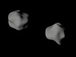 90 Antiope approximate shape scaled one in two million