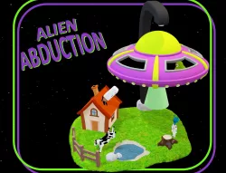 Alien abduction game with a UFO that uses magnets to float in the air!
