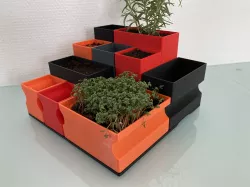 Customizable self-watering herb planter/seed starter