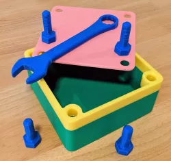 Kids Toy: Wrench (Spanner) and Bolt Box