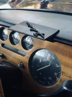 Lancia Fulvia housing nonreflective dashbboard (engine rpm)