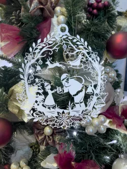 Vianočná dekorácia Santa a dievčatko