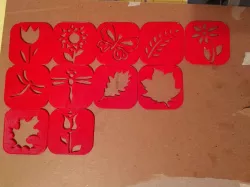 3D printable stencil set (Nature theme)