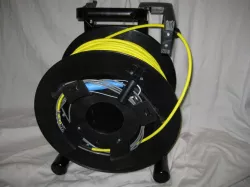 3d printed cable roller and waterproof control box for a Schill GT380 reel to turn it into a ROV or robot tether