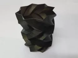 Faceted Spiral ZigZag Pen Cup