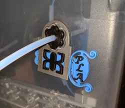 filament box feed-through and label