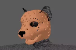 Fursuit- or puppet-head base - version 80 - Khajiit - infill version