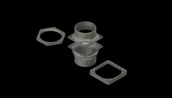 Housing grommet with 60mm fan for 2 inch / 50mm hose (Ikea-Lack)