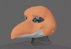 Mask variant of fursuit head base v64
