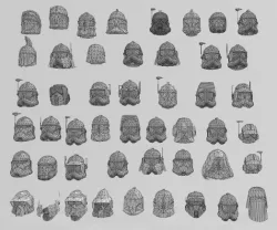 Multiple Star Wars Low Poly Helmets