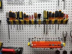 Pegboard Screwdriver Holder - Modular Screw and Rail