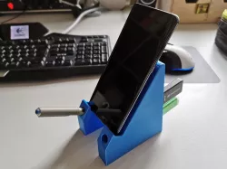 Phone stand with USB ports and penholder