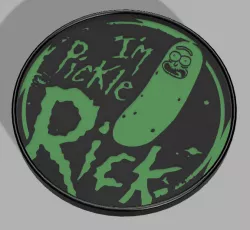 Pickle Rick Coaster and Holder