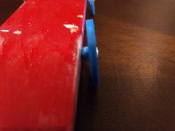 Pinewood Derby Axle Wheel install tool with The Perfect Gap