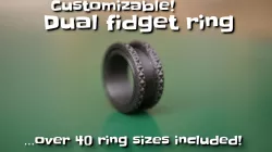Print-in-place dual fidget ring