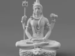 Shiva in Meditation on Tiger Skin