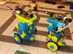 Single motor steerable IR controlled robot toy