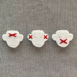 The Three Wise Monkeys Buttons