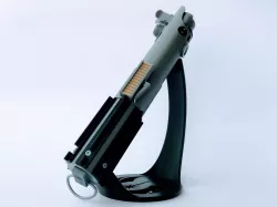 Tilted display stand for lightsaber hilt