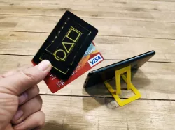 Ultra-thin (1.5mm) credit card-sized phone stand