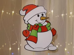 Window decoration snowman - 3D printed "stained glass"