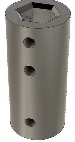 Adapter from 8mm CIM motor to 1/2 in hex axle