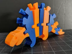 Articulated Stegosaurus / Two Color Print / Dual Extrusion
