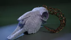 Carved Ornate Ram Skull