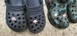 Crocs (and crocs replica) charm - harley qeeen hammer and unicorns + skulls