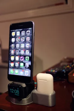 FANBOY GEN 1 - Apple Watch + iPhone Stand + AirPods Charger with Watchband Storage