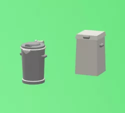Garbage bins 1:87 H0 scale (Swedish 60th to 80th design)