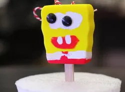 Intentionally Bad Spongebob Popsicle Ornaments