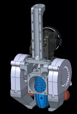 Jubilee Toolchanger Extruder assembly for Rapido Hotend using E3D toolplate and Orbiter V1.5 Extruder.