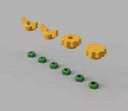 Knobs + M5 to M10 nuts set